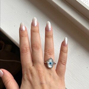 Silver Evil Eye Ring